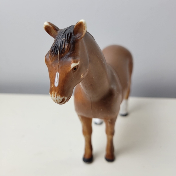 Vintage Farm Animals 1980s Grey and Brown Horse Cow Pig Play Figure Toys - Picture 15 of 15